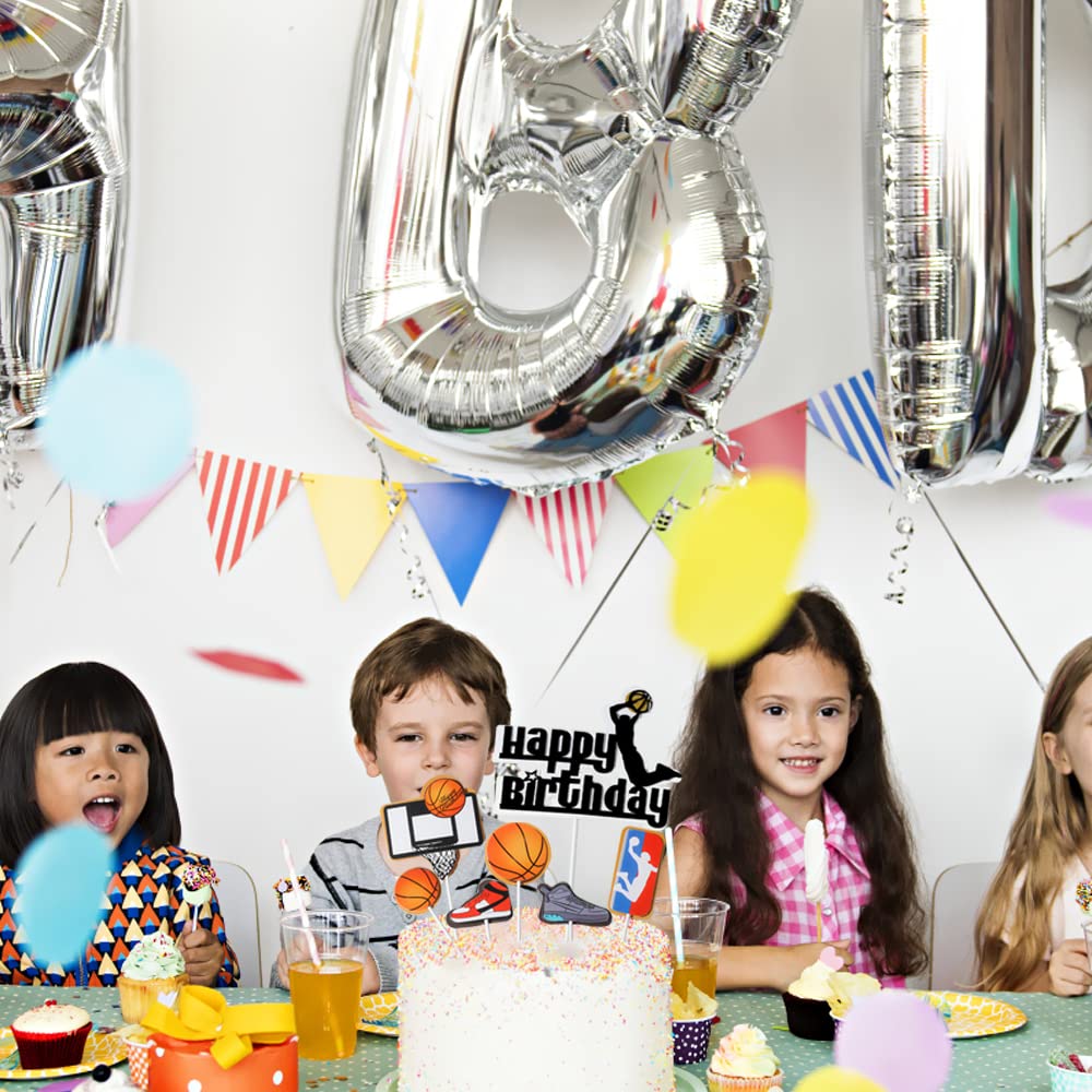 Confezione da 10 topper per torta con scritta Happy Birthday, colore nero, a specchio, per cupcake, decorazioni laterali per torte, accessori per feste di compleanno, torte e dessert