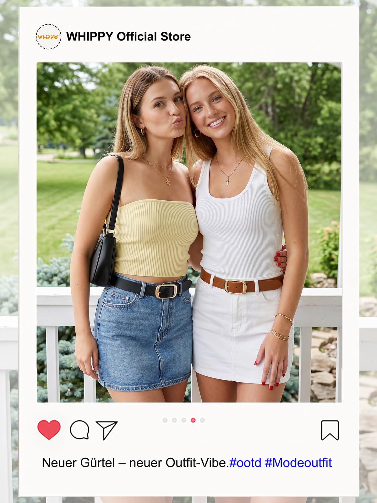 WHIPPY Damen-Ledergürtel in Übergröße, modischer Jeans Gürtel mit fester Dornschließe für Jeans-Hosen-Kleid