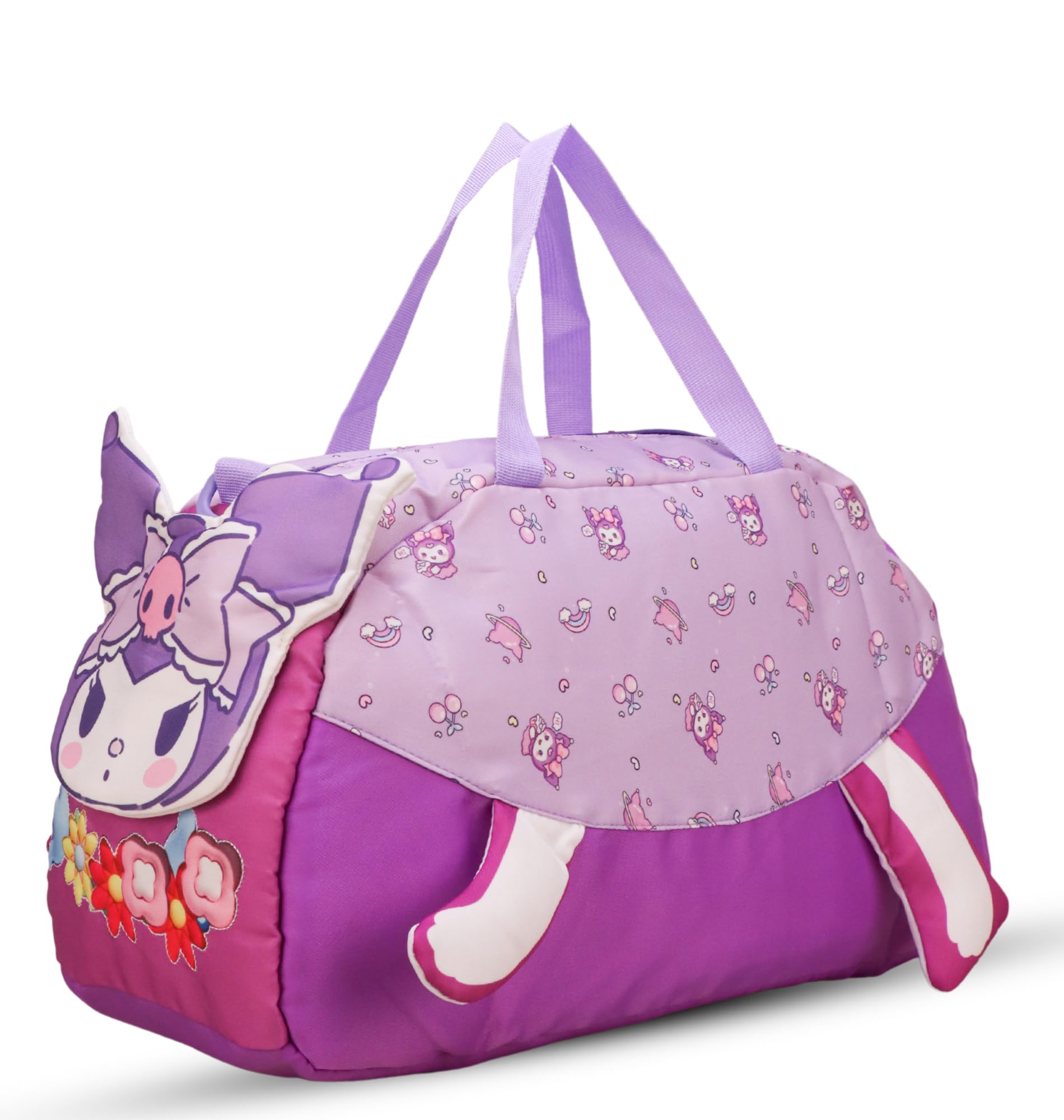 Space Research|Panda|Unicorn| Duffle Bag for Boys|Girls Kids Gym Bag Sports Travel Bag Weekender Overnight Bag Big Size for Kids/Teenagers Duffle Bag (Purple Kuromi)-image-43