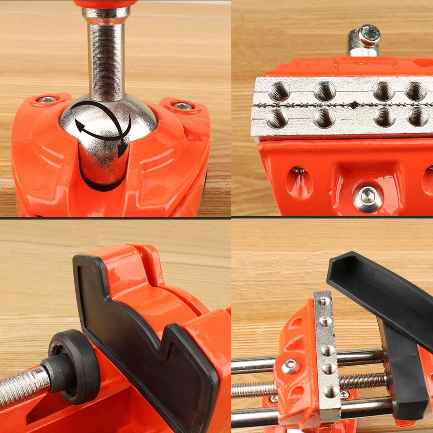 Clamp Bench Vise, Small Table Vise for Woodworking, Heavy Duty Clamp Vise for Workbench DIY Projects, Swivel Base, 360 Degree Rotating, Post Universal