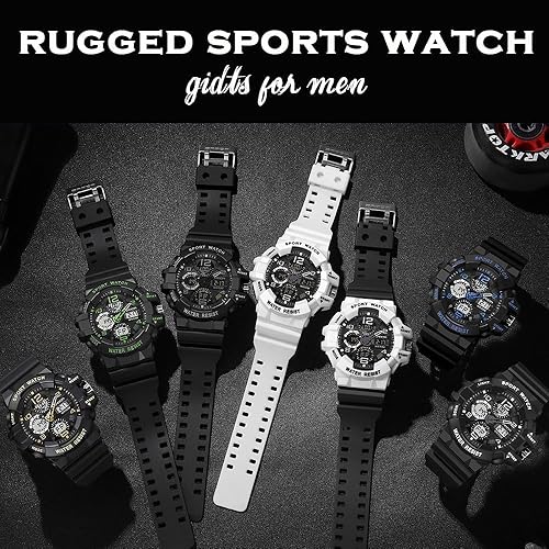 Miniatura 5 de Reloj deportivo para hombre, resistente al agua, reloj militar para hombre, reloj digital resistente con retroiluminación LED, alarma, cronómetro