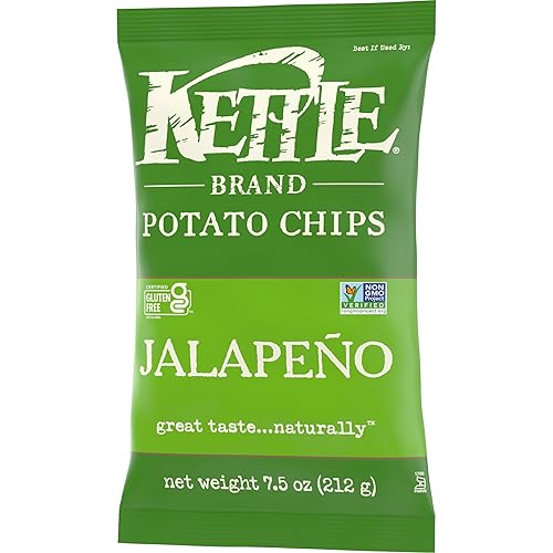 Vista 449 de Kettle Brand Papas fritas, papas fritas con ajo y parmesano, 7.5 onzas (paquete de 12)