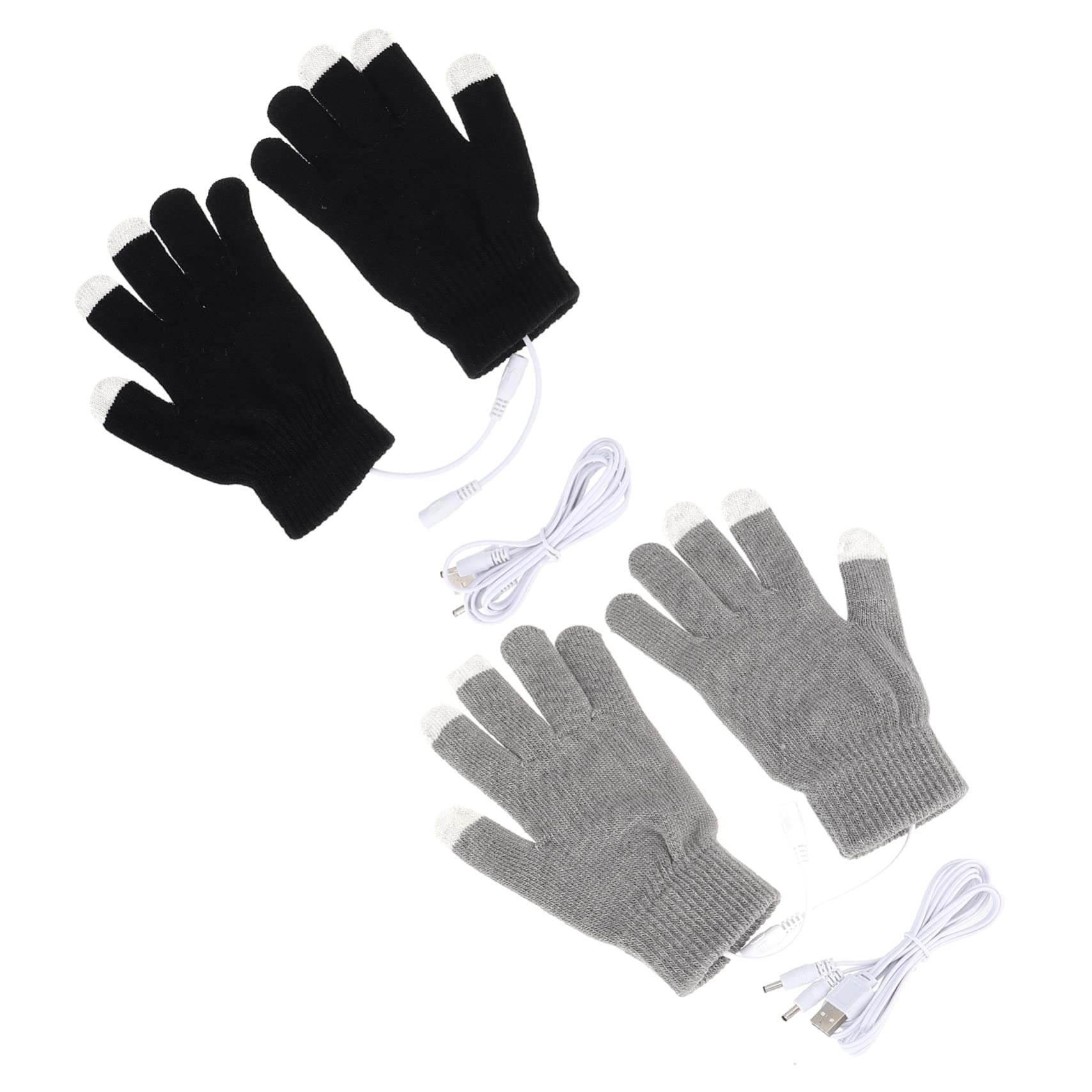 Kisangel 2 Pairs USB Heated Gloves Heated Work Gloves Electric Heated Gloves Winter Mitts Heating Mitts Heated Gloves Hand Warmer Ski Gloves Electric Gloves Miss Nitrylon Electric Heating