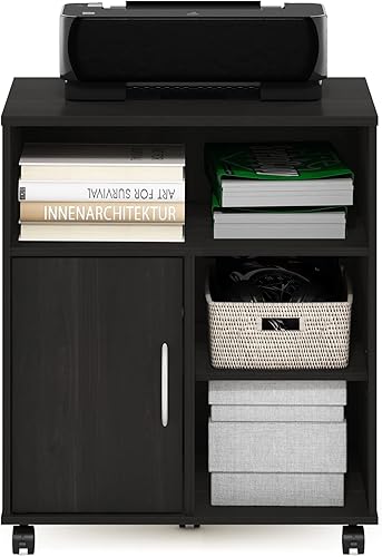 Miniatura 3 de Furinno Econ Home Office - Soporte para impresora debajo del escritorio con ruedas, color expreso, gabinete Pino ámbar,Blackwood,Nuez