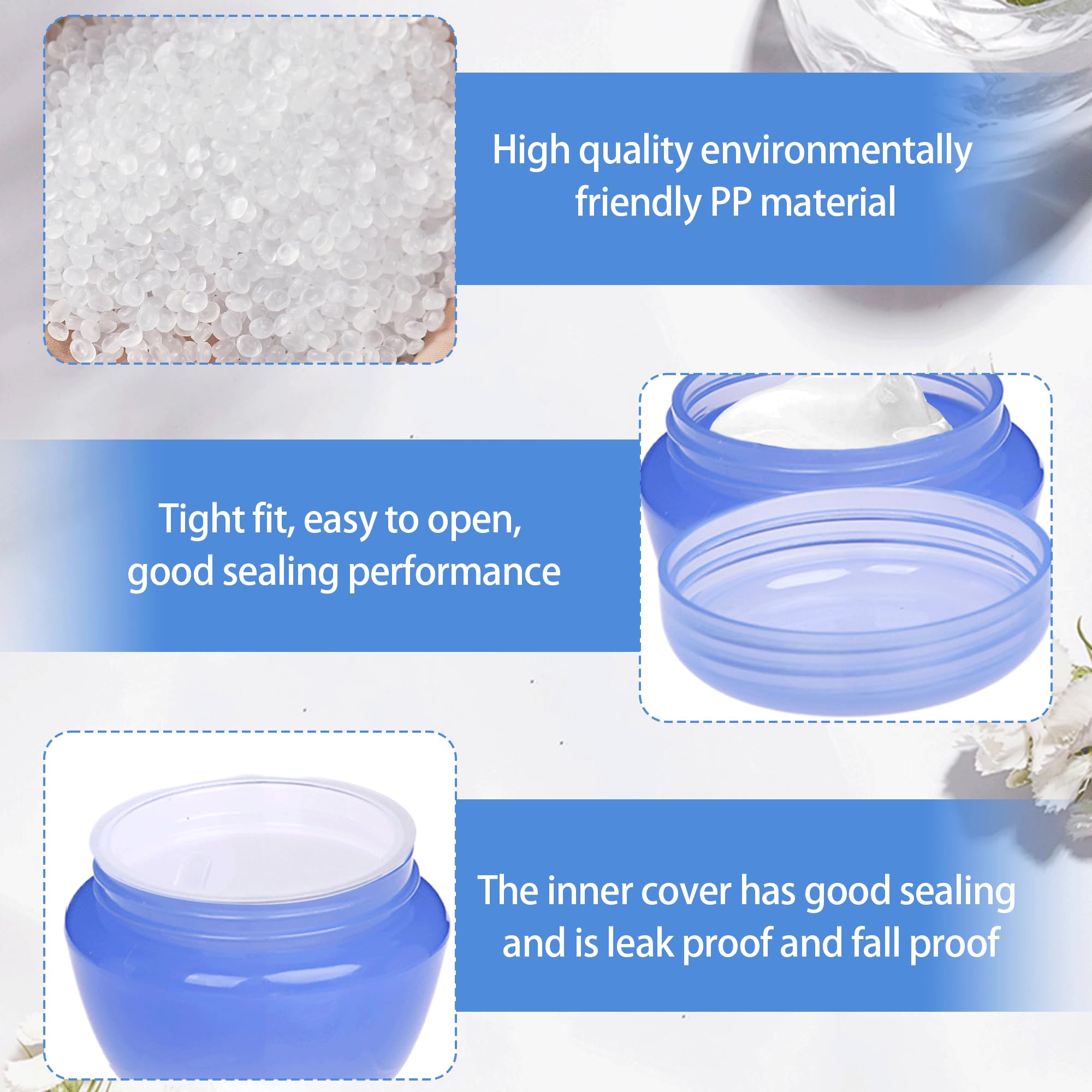 6PCS Waterproof Seal Leakproof Plastic Travel Containers Sets for Toiletries Cream, Lotion, Pink, 2 cm x 1 cm - Image 3
