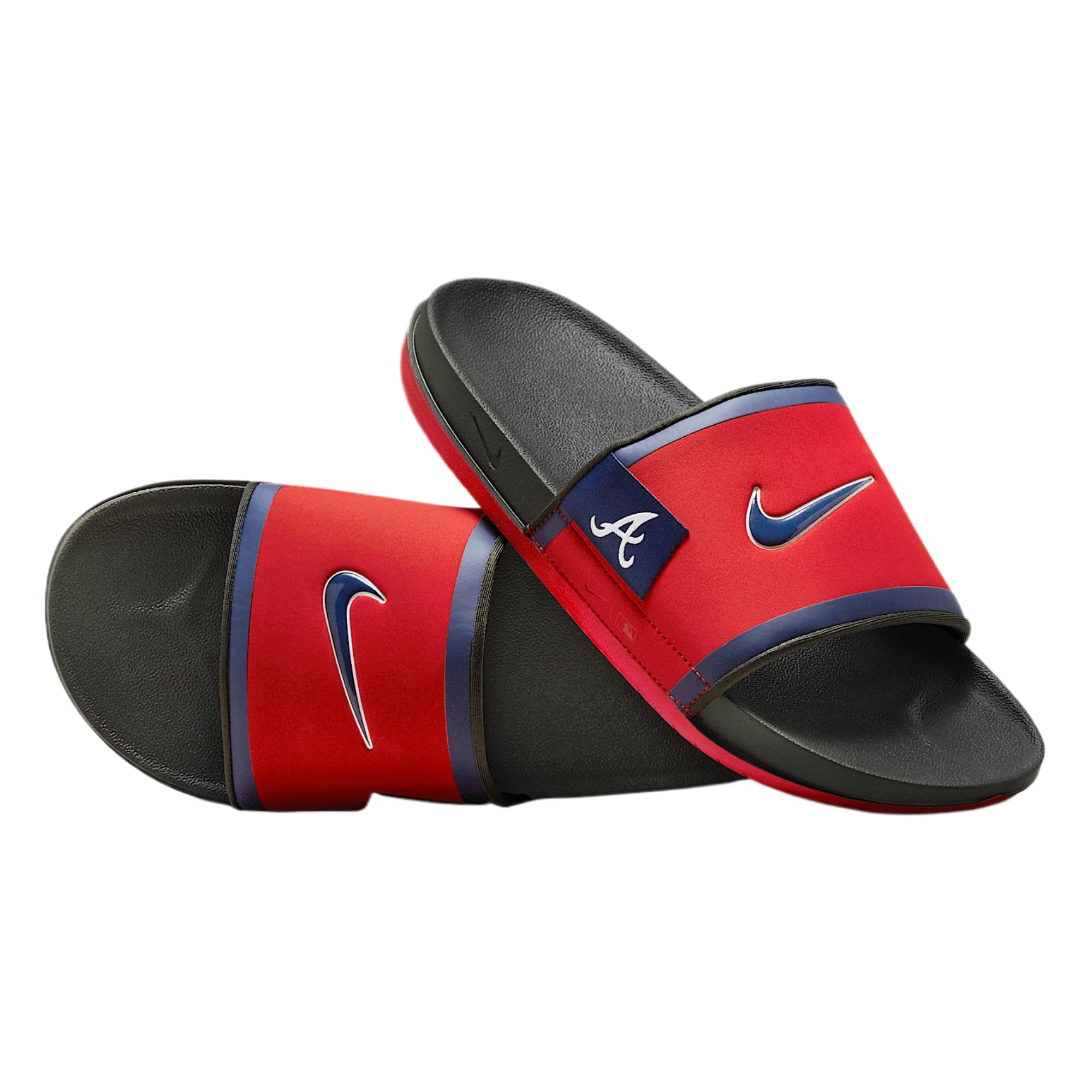 Offcourt (Atlanta Braves) Slides (Sport Red/Dark Smoke Grey/Midnight Navy) Size 6