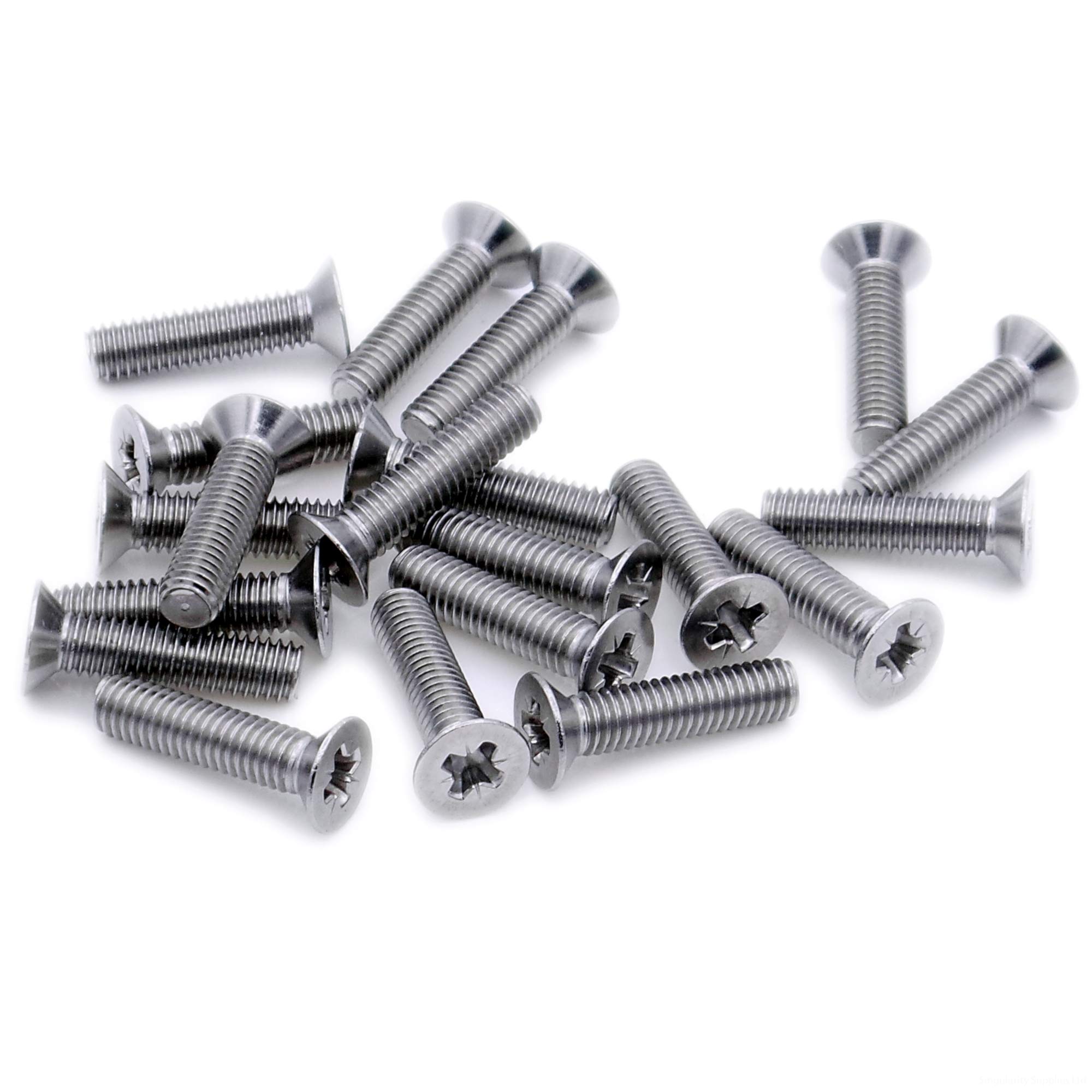 Singularity Supplies M6 (6Mm X 18Mm) Pozi Countersunk Machine Screw (Bolt) - Stainless Steel (A2) (Pack Of 20)