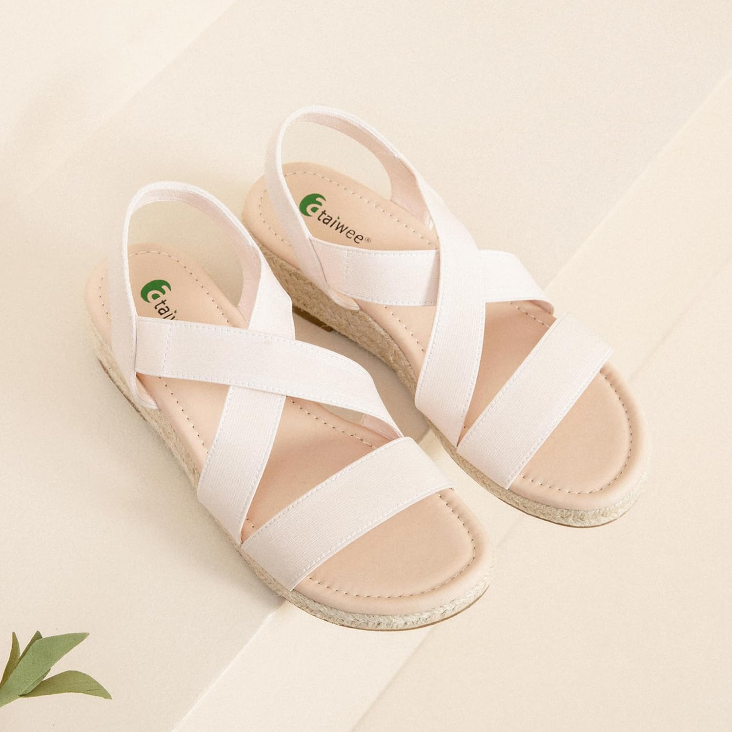 Ataiwee Women's Platform Wedge Heel Sandals - Open-Toe Adjustable Elastic Strappy, Comfortable Insole, lightweight Rubber Sole, Casual Summer Strappy Sandals. - Image 3