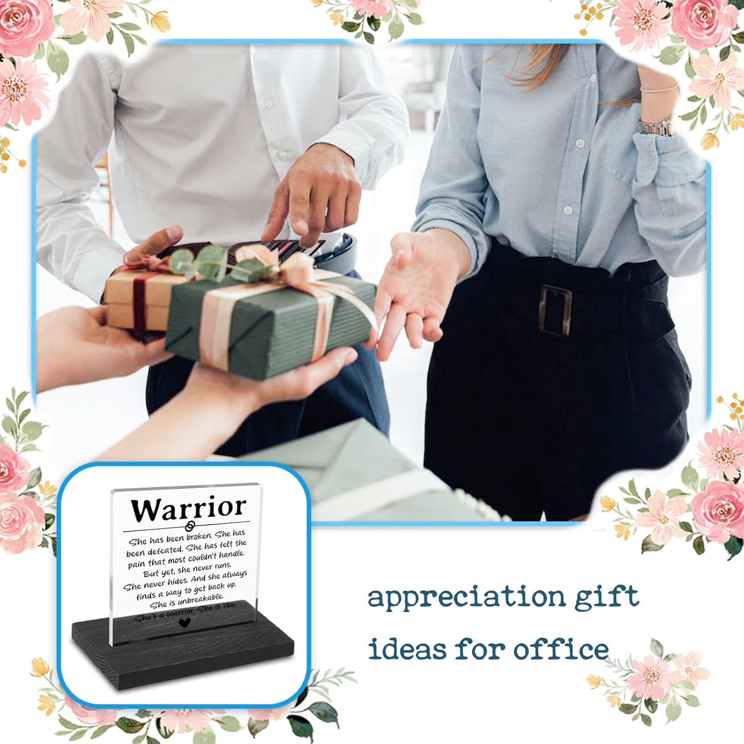 Warrior Inspirational Cancer Survivor Gift for Women, She Is Unbreakable, Breast Cancer Fighter, Encouragement Gift for Mom Friend, Support & Strength Acrylic Home Office Plaque VZ471 - Image 4