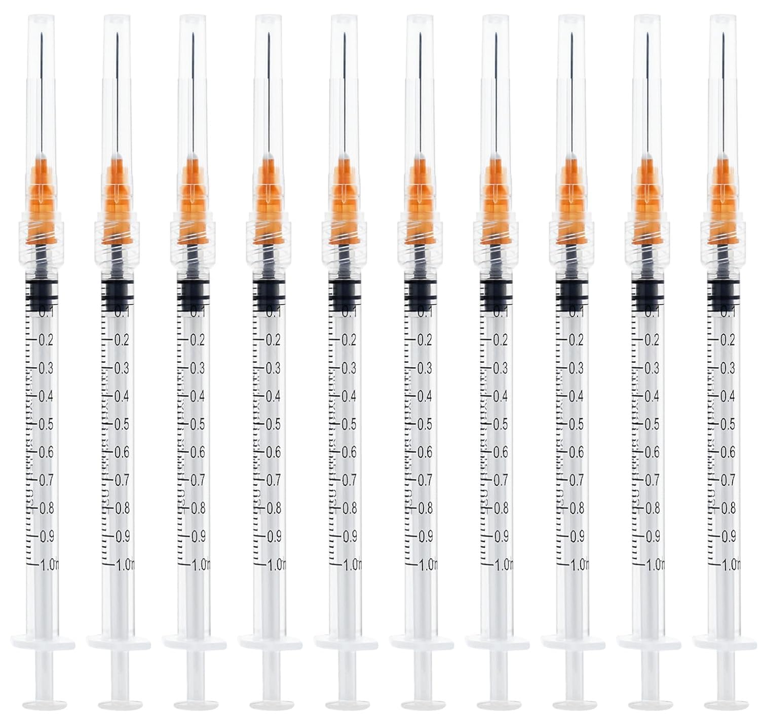 100 unidades de 1 ml/cc 25 G-25 mm, paquete independiente Luer-Lock, fácil de usar (100 paquetes)