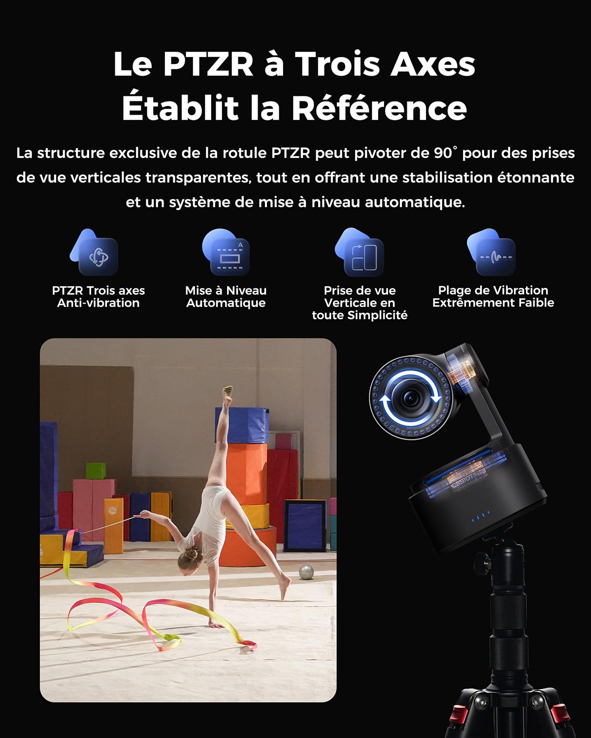 OBSBOT Tail 2 PTZR NDI Caméra 4K@60FPS, Suivi IA Pro, CMOS 1/1,5", 50MP | Zoom Optique 5X, Zoom Hybride 12X, Sortie SDI/HDMI/IP/USB 3.0, Streaming pour Éducation, Conférences, Culte (NDI Activé)