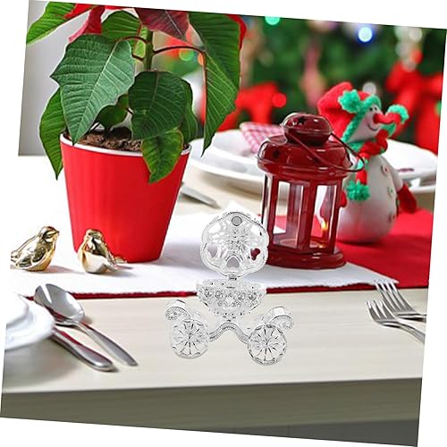 Miniatura 6 de NUOBESTY Decoración de carruaje de calabaza, caja de joyería con bisagras, adornos de mesa de cristal, adornos de Halloween, Navidad, manualidades,