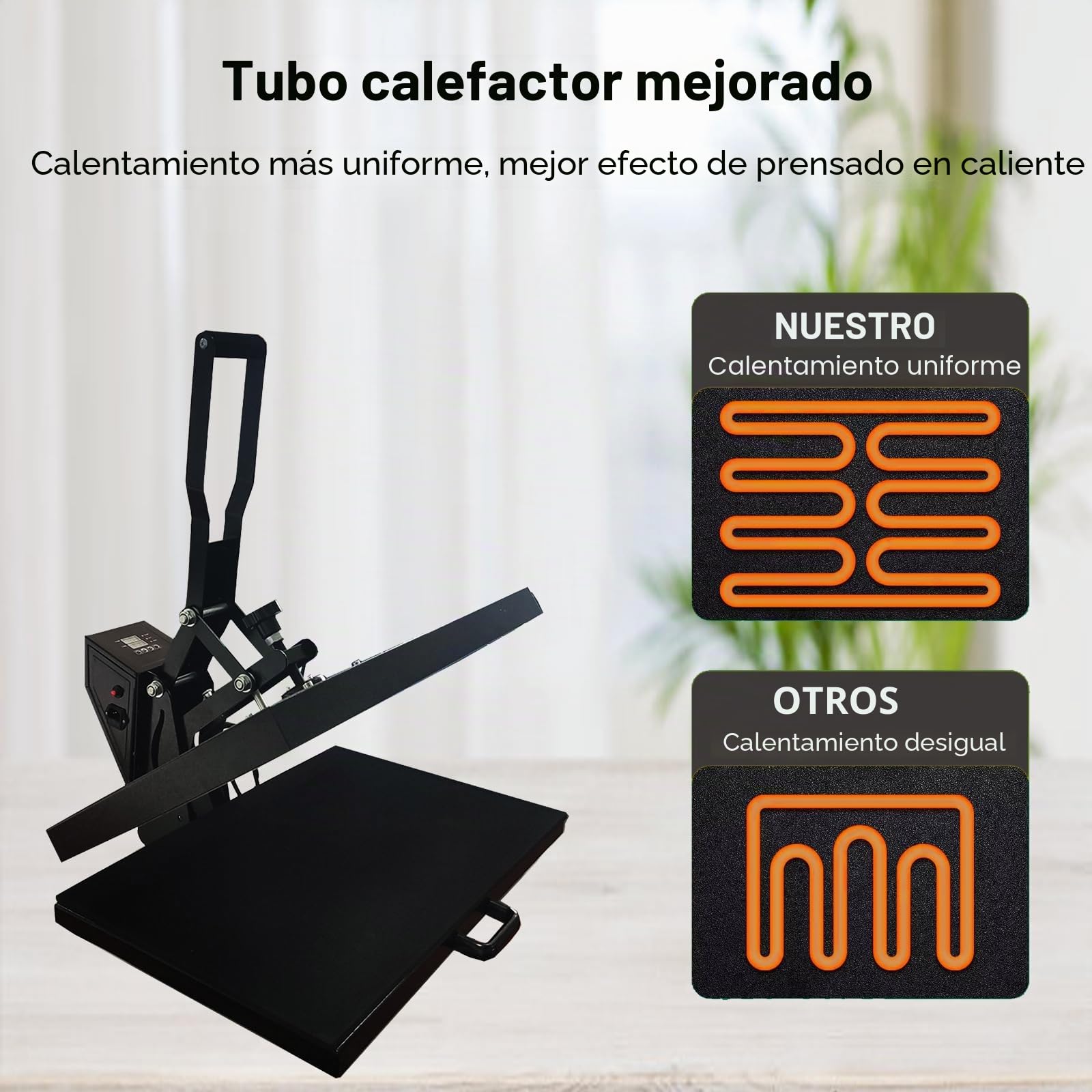 Prensa de transferencia digital de 38x38 cm y 1400 W, para transferir diseños y obras de arte en camisetas, bolsas de lienzo, alfombrillas de ratón de 15"x15"