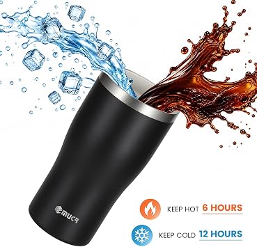 17oz Ceramic Lined Travel Tumbler Fits Car Cup Holder,Black