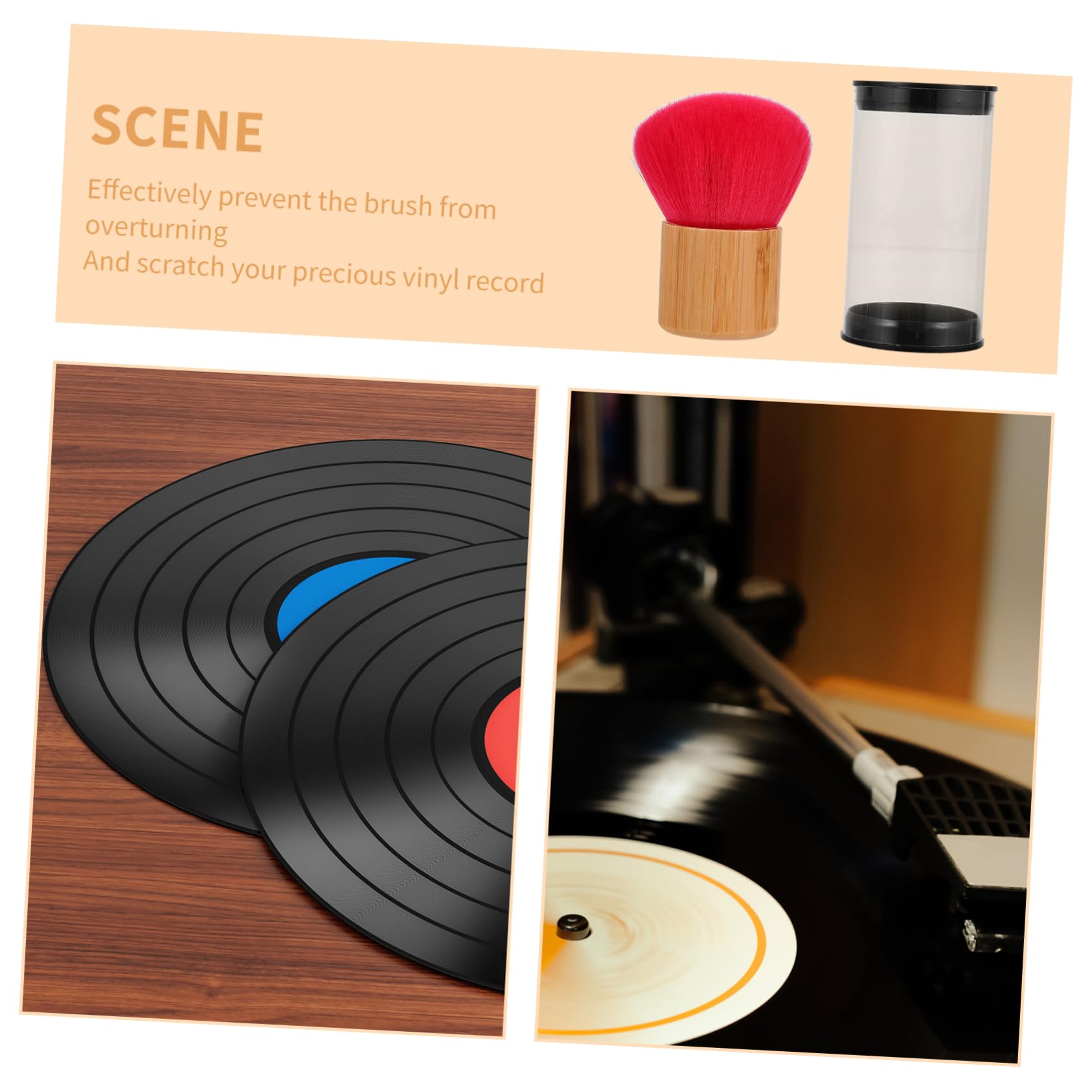 OKUMEYR Vinyl Record Cleaning Brush Static Dust Brush for Safe Vinyl Record Maintenance Compact Record Cleaner for Optimal Essential Vinyl Care Tool