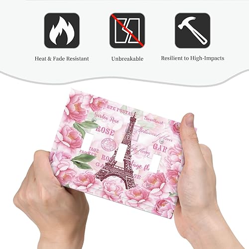 Miniatura 326 de Vista de ventana, isla tropical, playa, palmeras, cielo soleado, cubierta de interruptor de luz de palanca individual, placa decorativa de pared