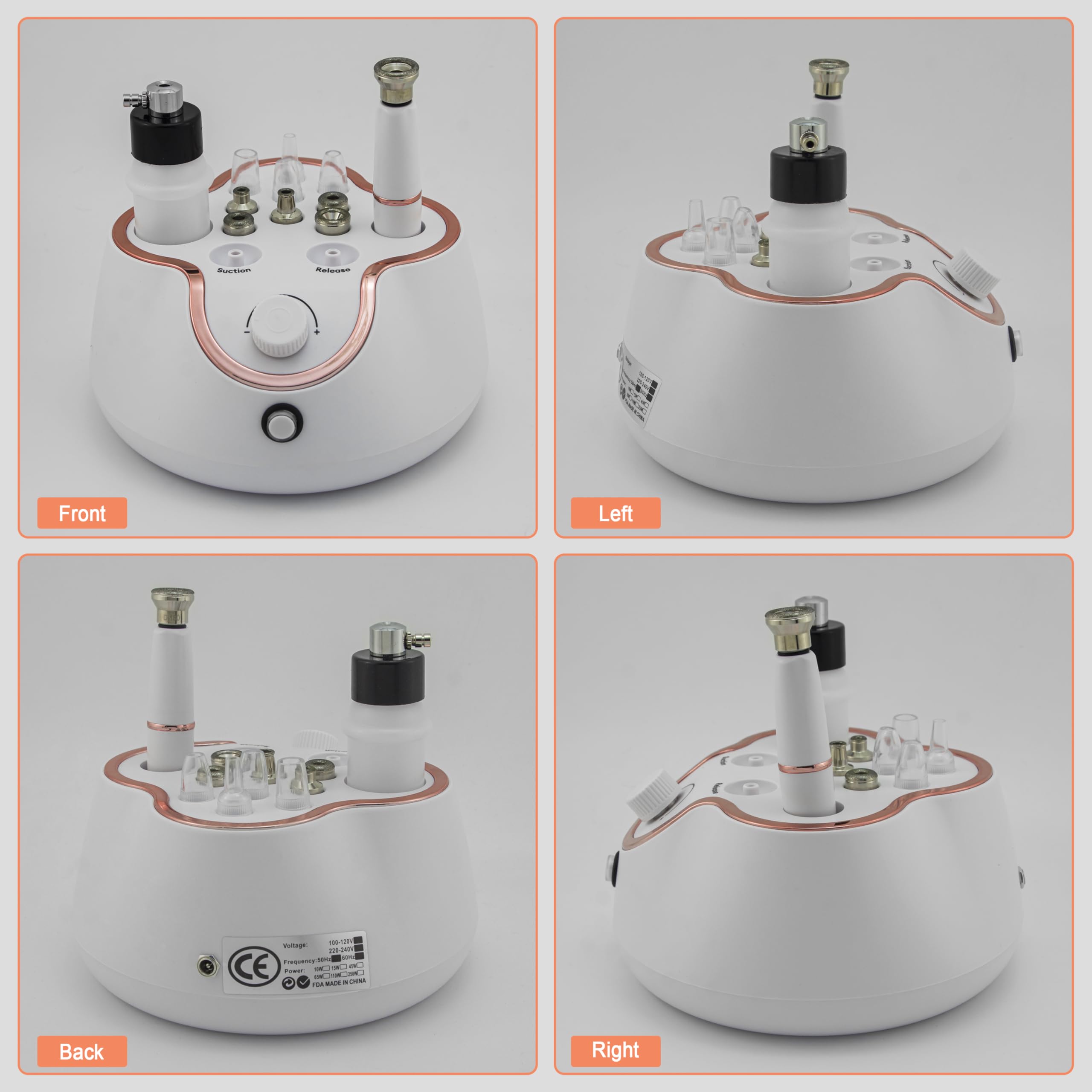Elitzia Appareil de microdermabrasion diamant 2 en 1 professionnel pour la beauté du visage, le gommage à la maison, pulvérisation d'aspiration d'acné, microdermabrasion des points noirs, nettoyage du