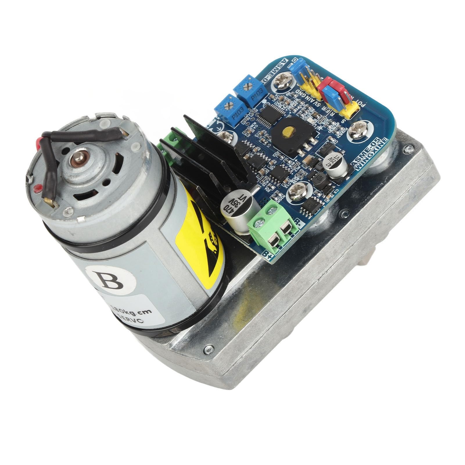 Focket Servomoteur de Robot ASMC-04B, Servomoteur à Engrenages Métalliques à Couple élevé de 180 kg. Cm 24 V, RC en Acier allié avec Arbre en Forme de D pour Bras Robotique RC Voiture Quadrirotor