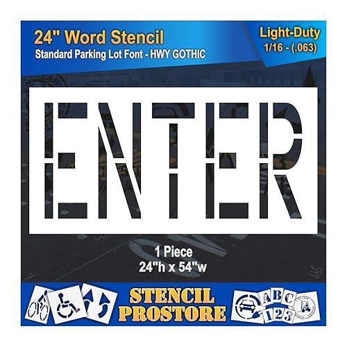 Miniatura 5 de Plantillas de marcado de pavimento  Plantilla de entrada de 24 pulgadas  24 x 53 x 18 pulgadas (128 mil)  Grado profesional