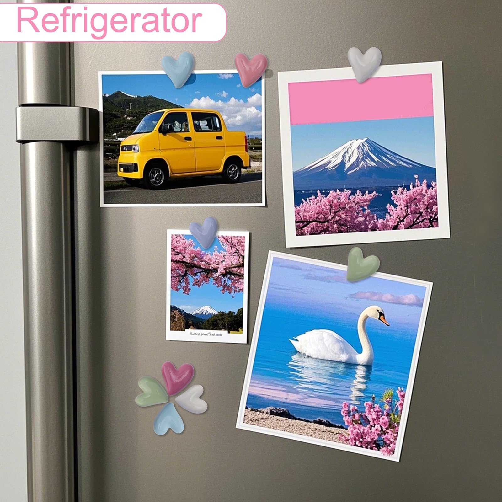 24 Aimants Frigo En Forme De Cœur Colorés - Déco Acrylique Pour Tableau Blanc, Bureau, Cuisine - Lot Multicolore
