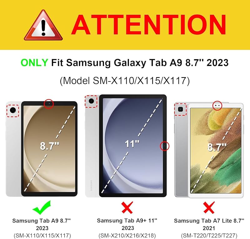 TUOLISG Samsung Galaxy Tab A9 8.7" Védőtok Állvánnyal Peach Gyémánt Minta