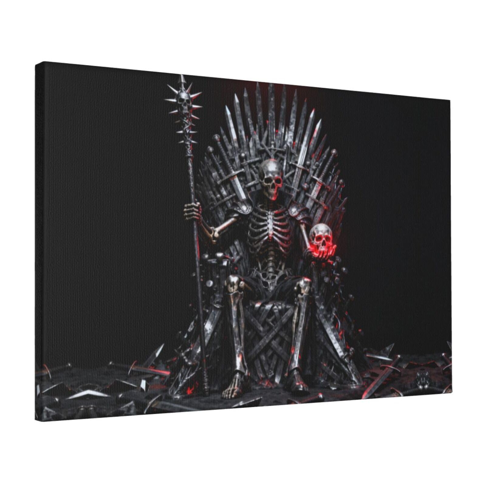 CNTDBU skeleton Canvas Wall Art 16x24 Inch-Large Modern Painting Print for Living Room, Framed Ready to Hang Artwork for Bedroom