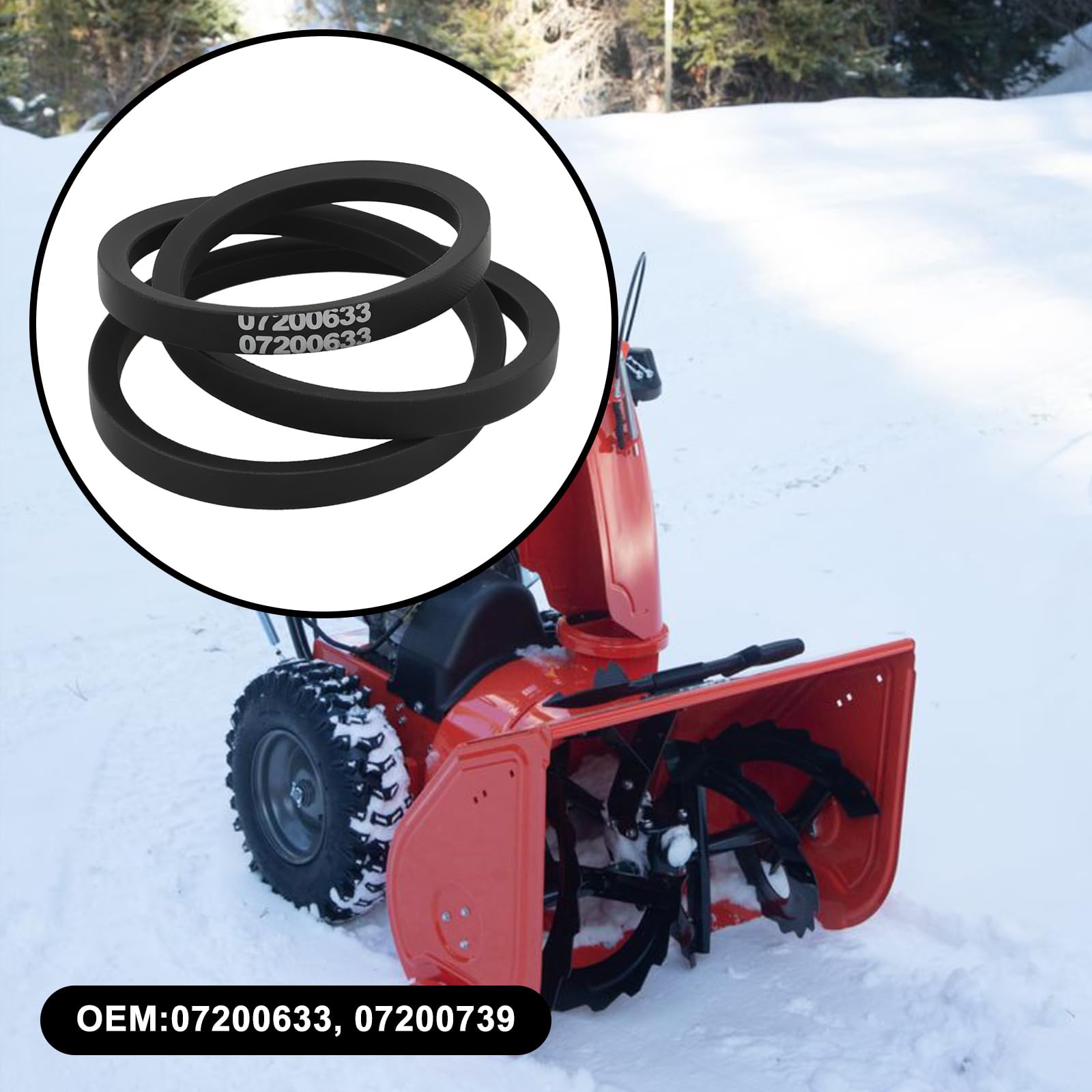 SG Store Auger Drive Belt Replacement 07200633 Compatible with Ariens Gravely Deluxe 24 Deluxe 28 - Image 2