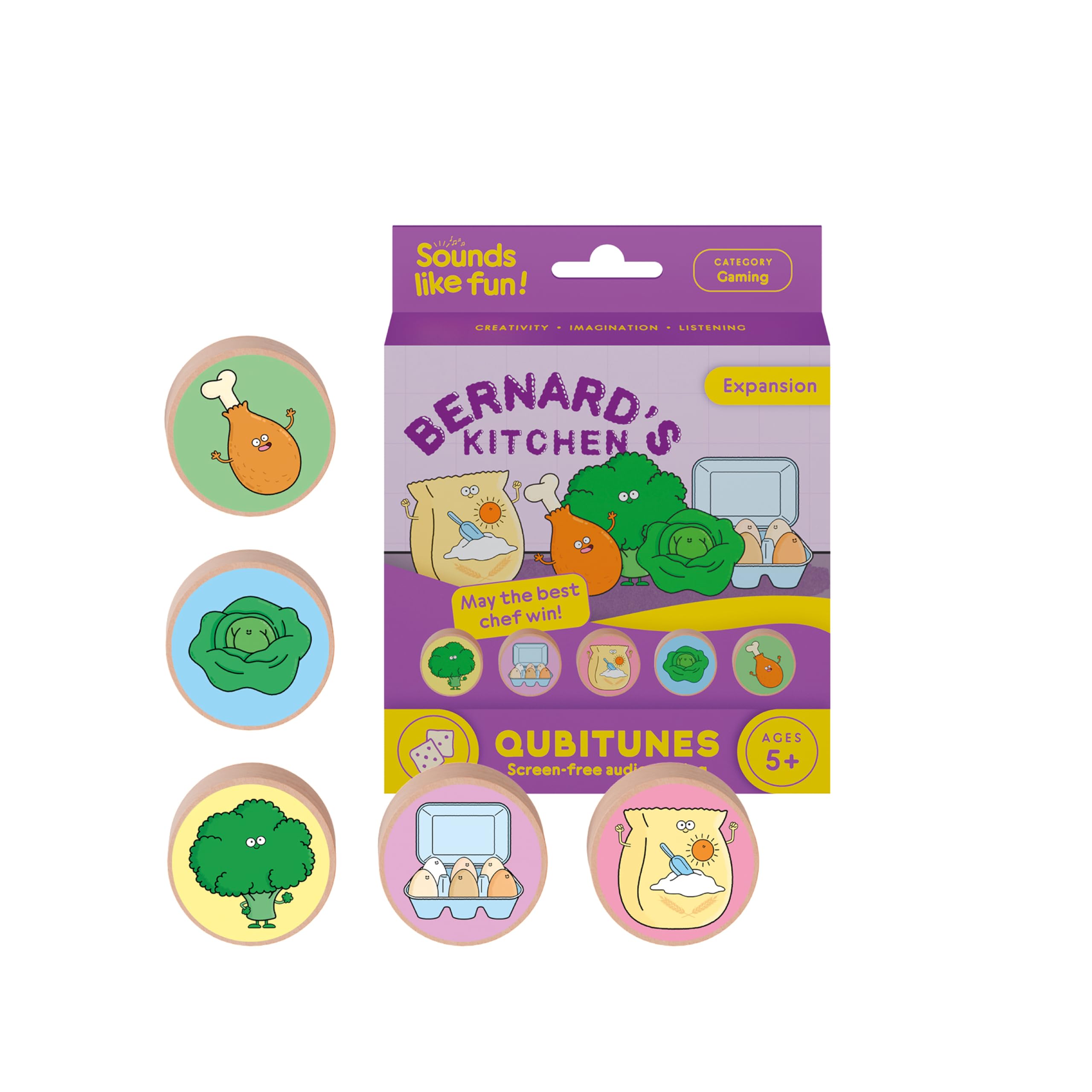 QUBITUNES Bernard’s Kitchen: Cook-Off Expansion – Interactive Cooking Game Add-On Console | Fast-Paced Audio Cooking Challenge | Kids Game Ages 8+