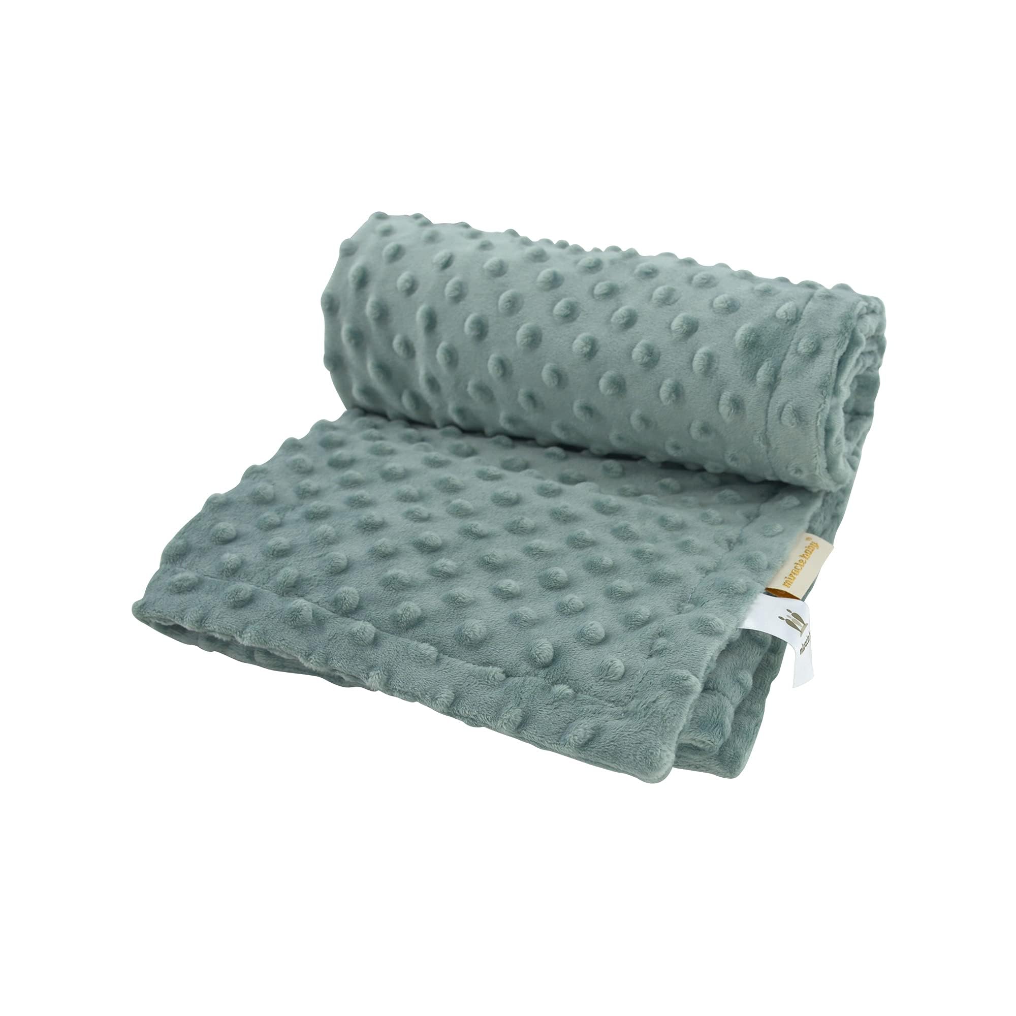 David's Kids Minky Baby Blanket - Ultra Soft Double-Layer Fleece, 50x60 Inches, Sage Green - Perfect For Newborns, Girls, Toddlers & More - View #3