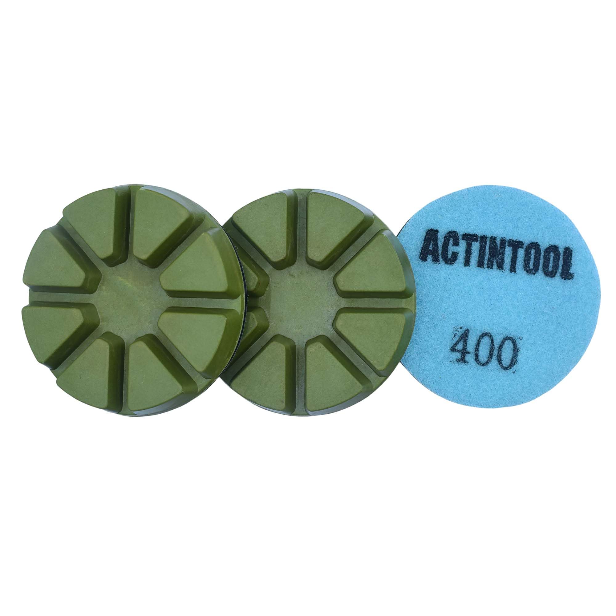 3 inch Concrete and Stone Polishing Pad, Set of 3 Grit 400 Wet or Dry Floor Polishing Pad.