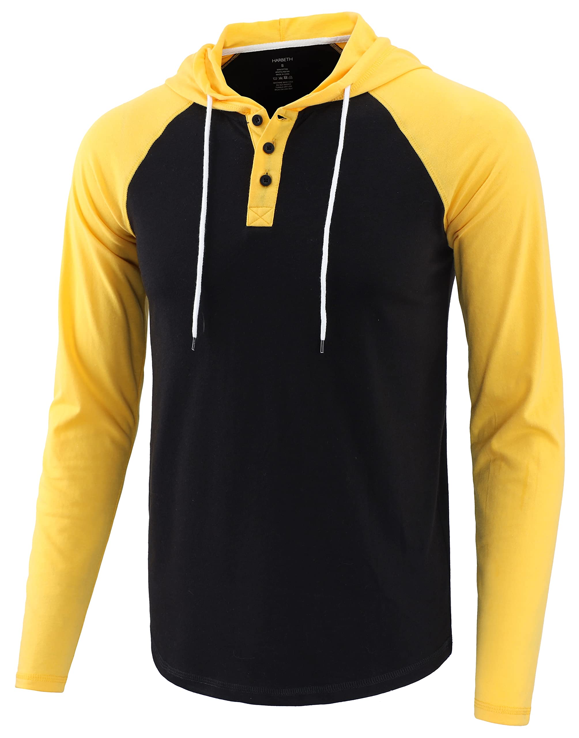 HARBETHMen's Athletic Vintage Lightweight Slim Fit Active Jersey Hoodie Shirts