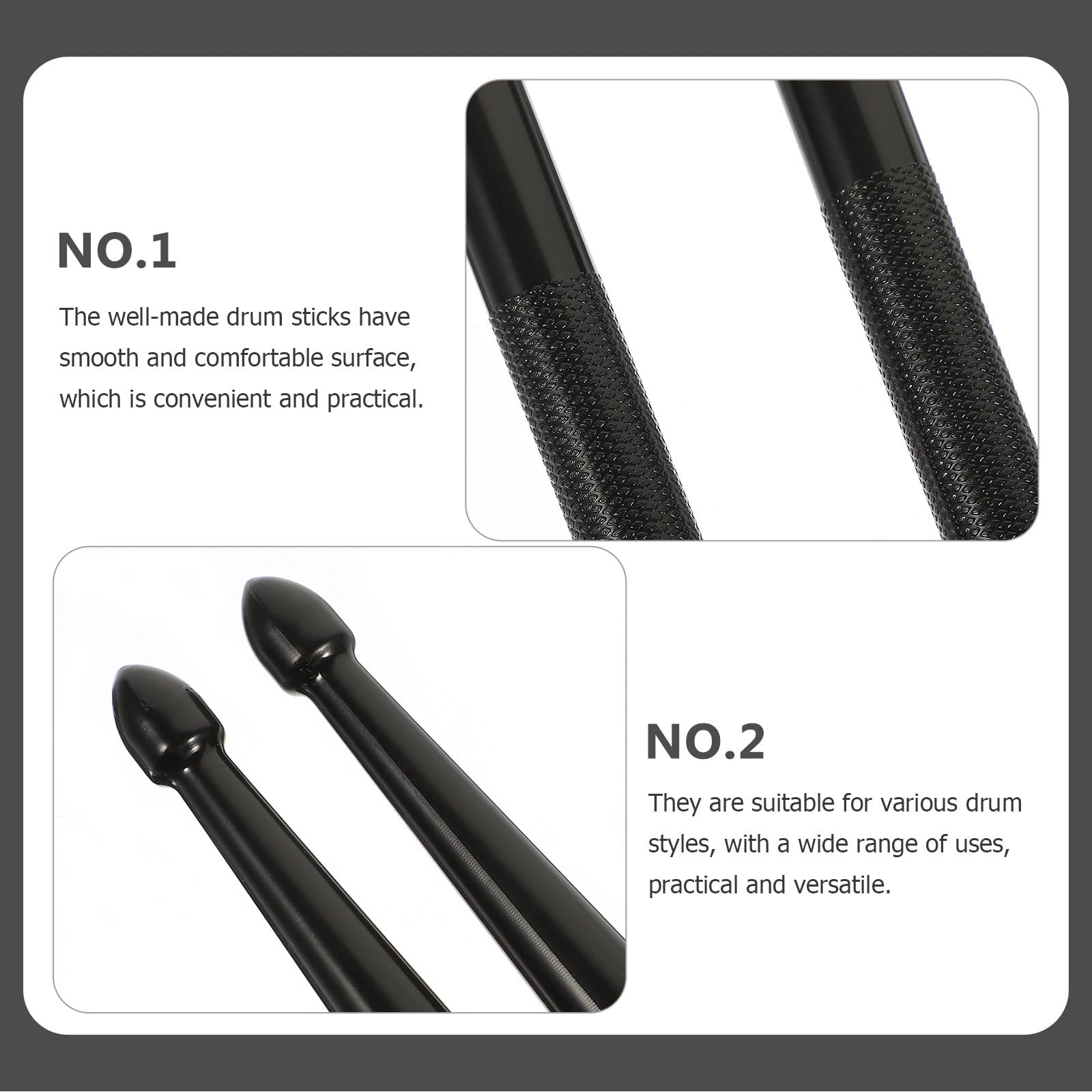 Baquetas de Percusión de Doble Cabeza para Estudiantes, Material de Fieltro y Nylon, Par Cómodo y Práctico para Batería y Tambores