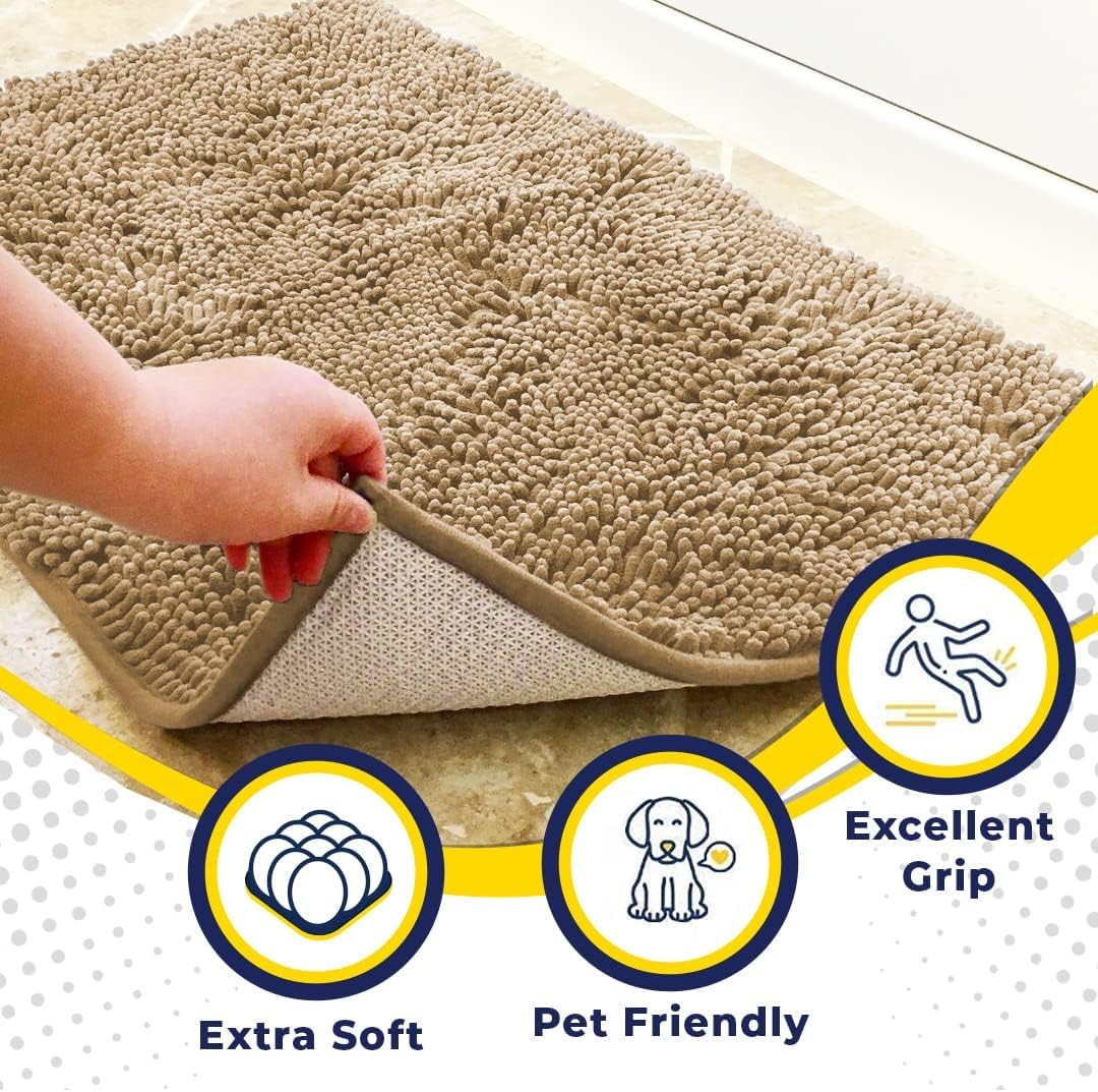 Muddy Mat® | Zerbino super assorbente per interni, tappeto in microfibra a rapido asciugatura per ingresso, zerbino antiscivolo per porta anteriore, tappeti per ingresso, tappeto lavabile in lavatrice