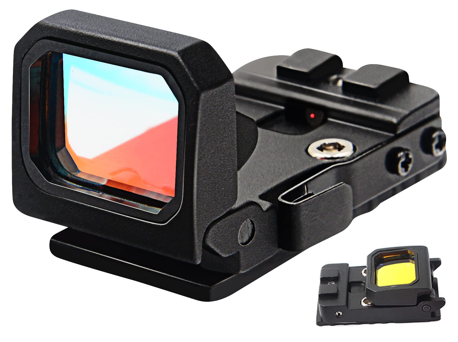 Flip Up Red Dot Reflex Sight Compact Red Dot Flip Gun Sight Scope with Universal Mount Heightened Base for 20mm Picatinny Rail RMR Mounts and Slides for Handgun Rifle Pistol for Hunting