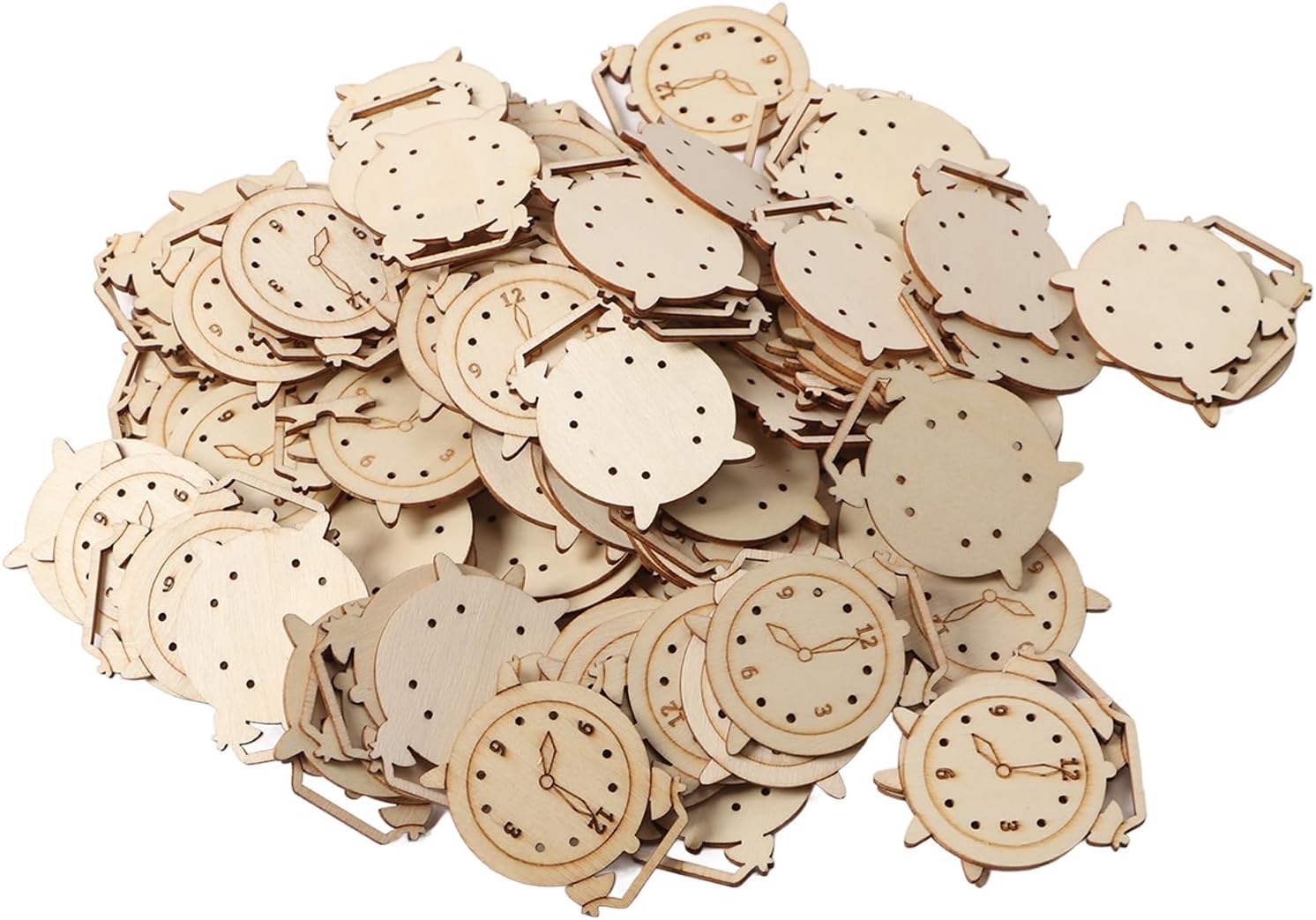 Amazon.com: HEEPDD 100Pcs Unfinished Wood Cutouts, Alarm Clock Shape ...