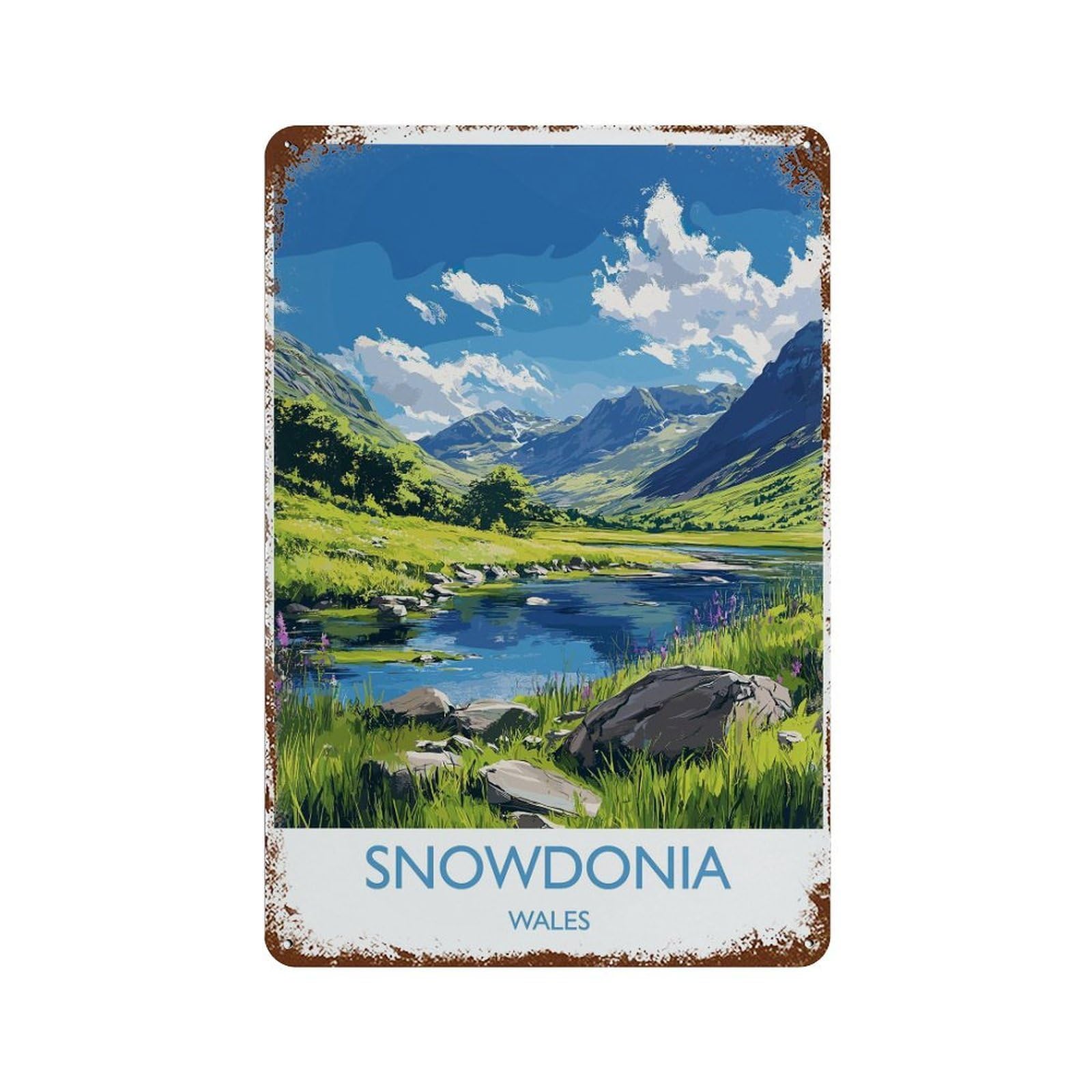 xiaoxiaoshen Snowdonia Travel Wales Welsh Gift (2) Wall Decor Art Metal Tin Poster Modern Home Decor Art Home Bar Shop Decorations Vintage Sign 30x20cm