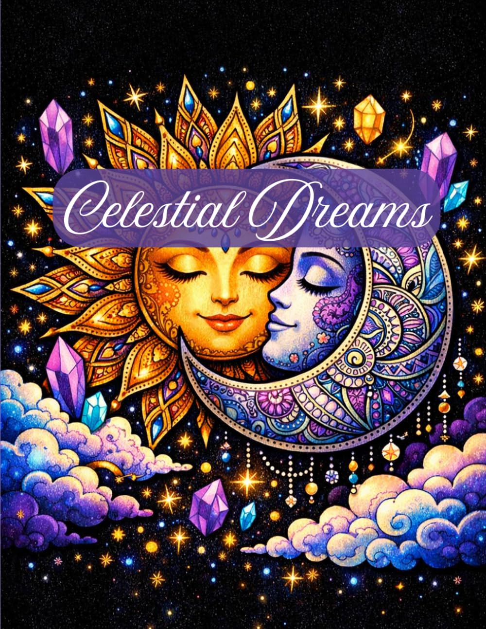 Celestial Dreams Coloring Book: An Intricate Adult Coloring Book with Sun, Moon, Crystals, Tarot Patterns, and Mystical Boho Designs for Stress Relief and Relaxation