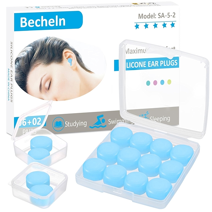 Becheln防水硅胶耳塞（睡眠、游泳、音乐会用）