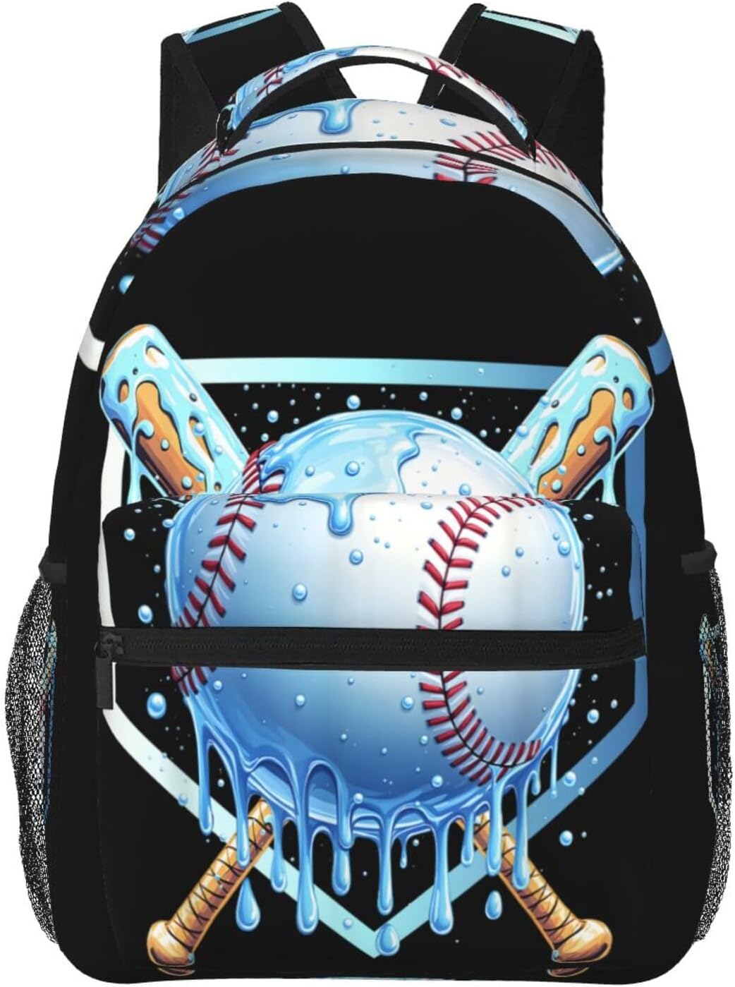Baseball Home Plate Drip Game Day Backpack Lightweight Laptop Daypack Travel Double Shoulder Bag For Women Men