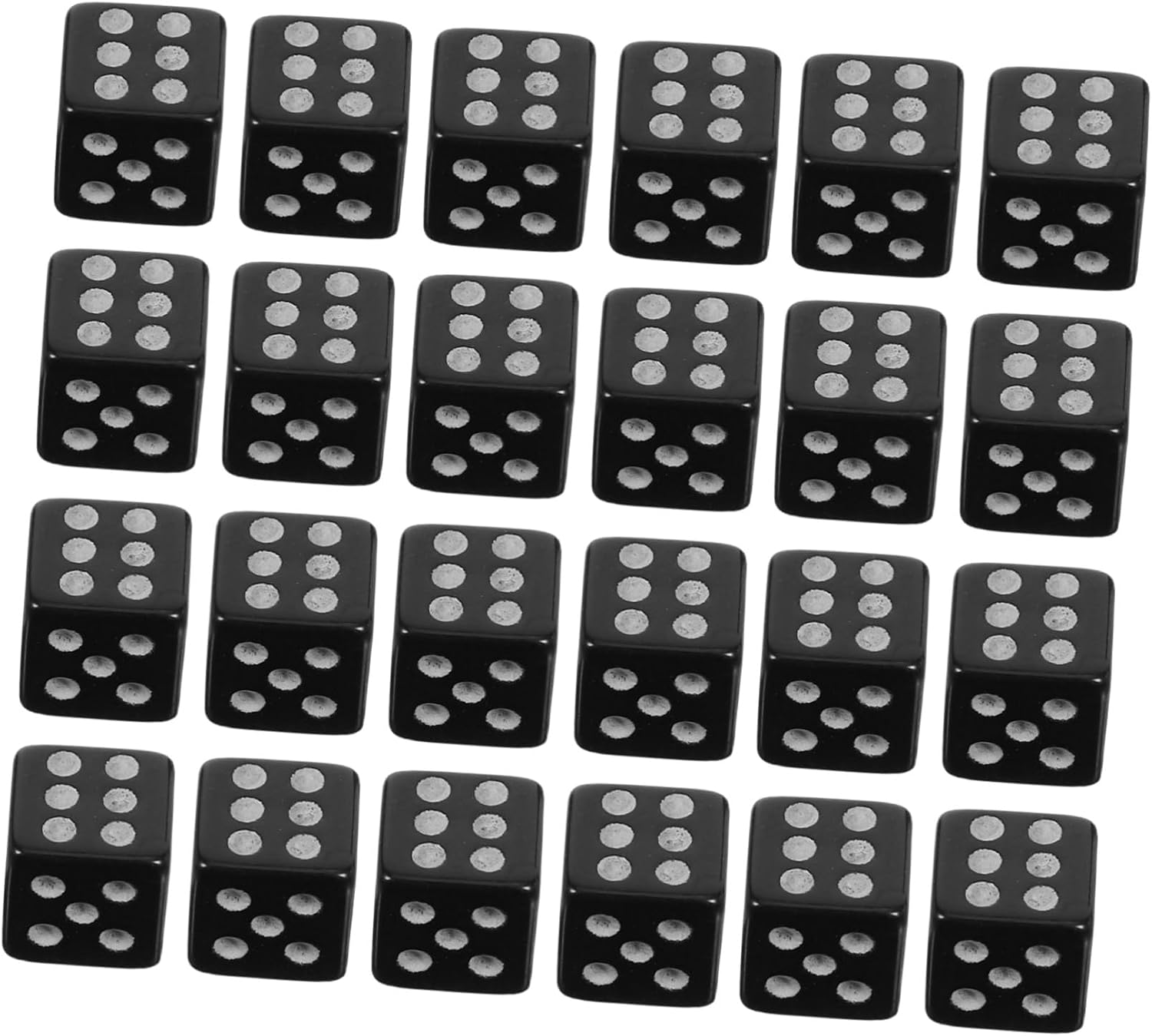 100pcs Mini Black Dice Small Sturdy Plastic Game Dice for Board Games Parties Crafting Clear Dots Wear-Resistant Entertainment Supplies