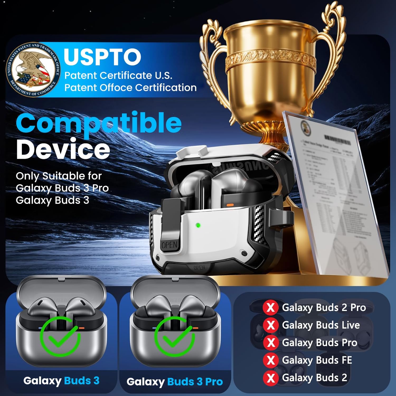 ايليفانت بوت حافظة مع حامل جوال لسامسونج جالاكسي بودز 3 FE / ب... - view 2