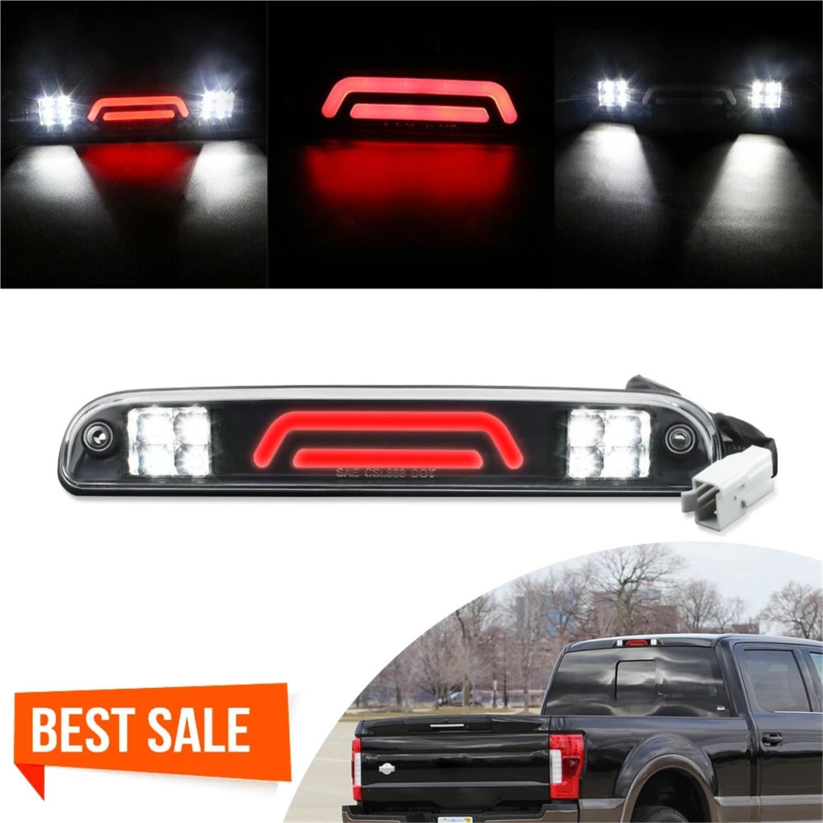 Lampada di Arresto Luci di Stop a LED per Il Terzo Stop, luci di Stop Alte Adatte per Ford Ranger Super Duty Cargo F250 F350 1999-2016 Luci Terzo Stop Auto