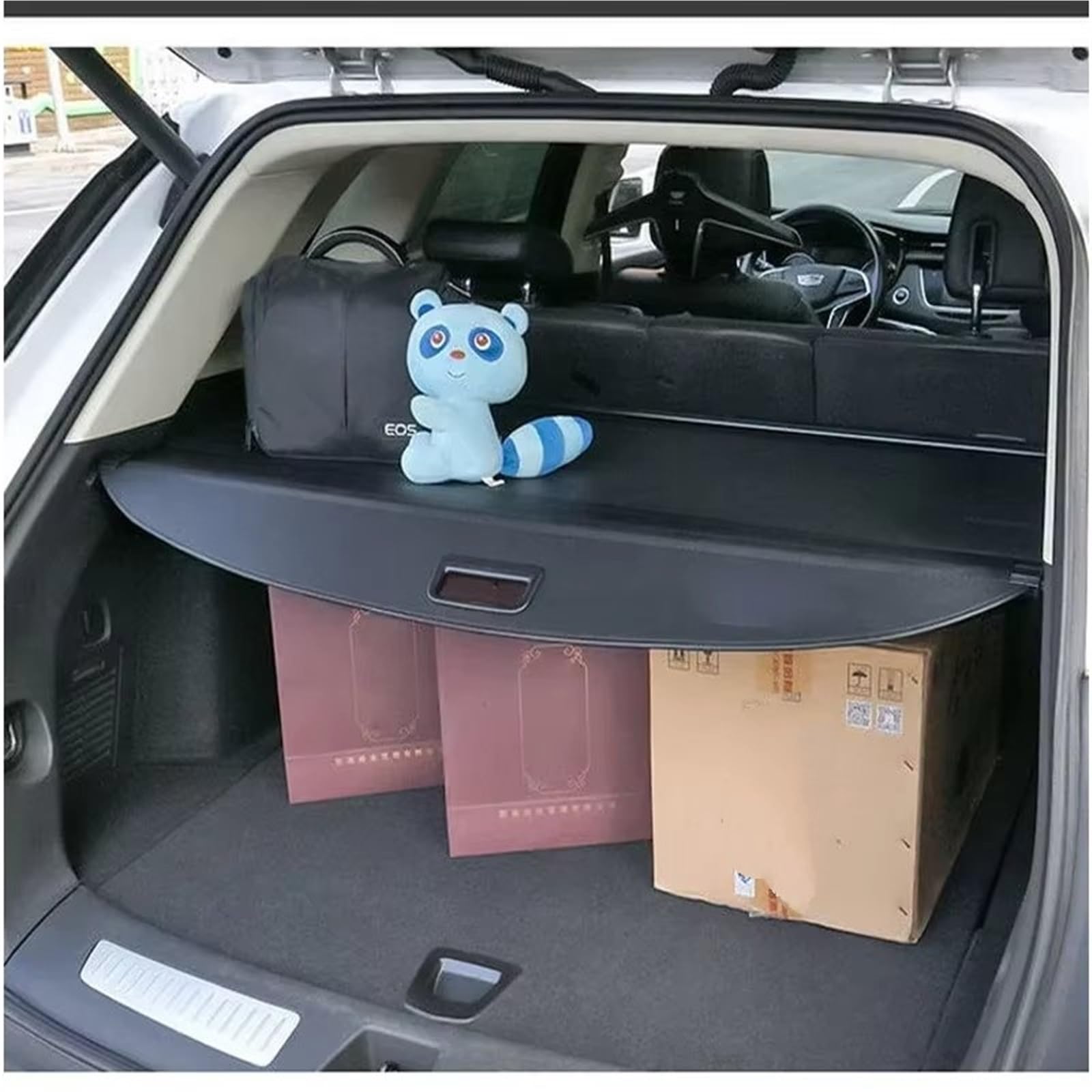 Auto Laderaumabdeckung Für Toyota Für CHR AX20 MK2 2023 2024 2025 Auto Stamm Vorhang Auto Zurück Speicher Hinten Rack Partition Shelter hintere Kofferraumabdeckung(Carbon Fiber Skin)
