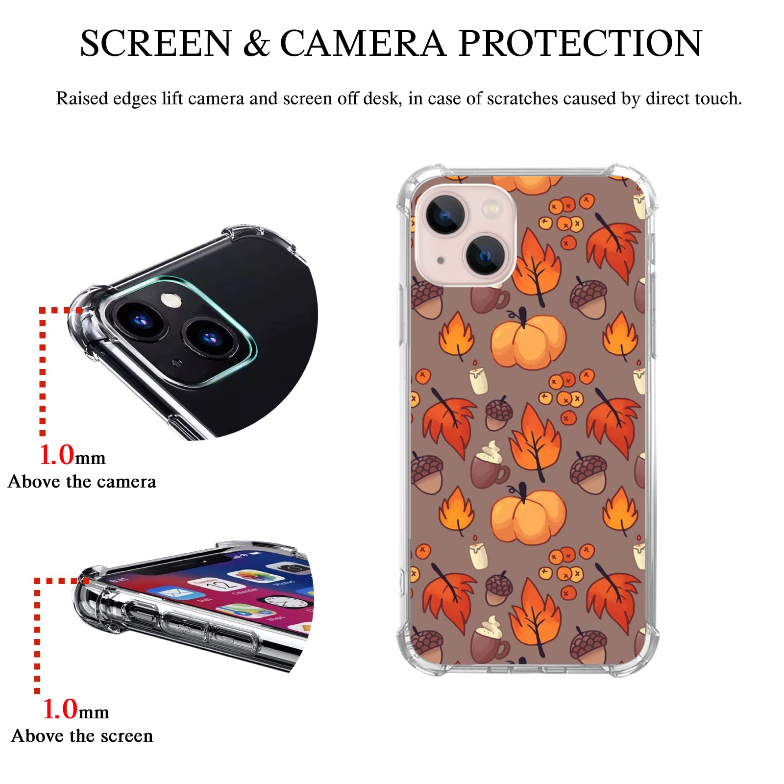 Clay Pumpkin Phone Case Fall IPhone Cases Autumn Leaves Design Thanksgiving Theme Cover Seasonal Rustic Floral Gift Idea For Pumpkins Lover