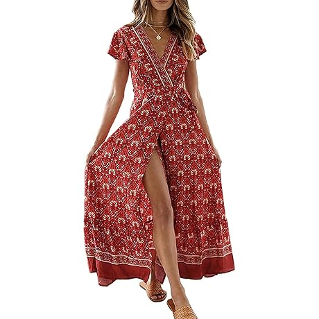 Zesica Bohemian Floral Maxi Dress