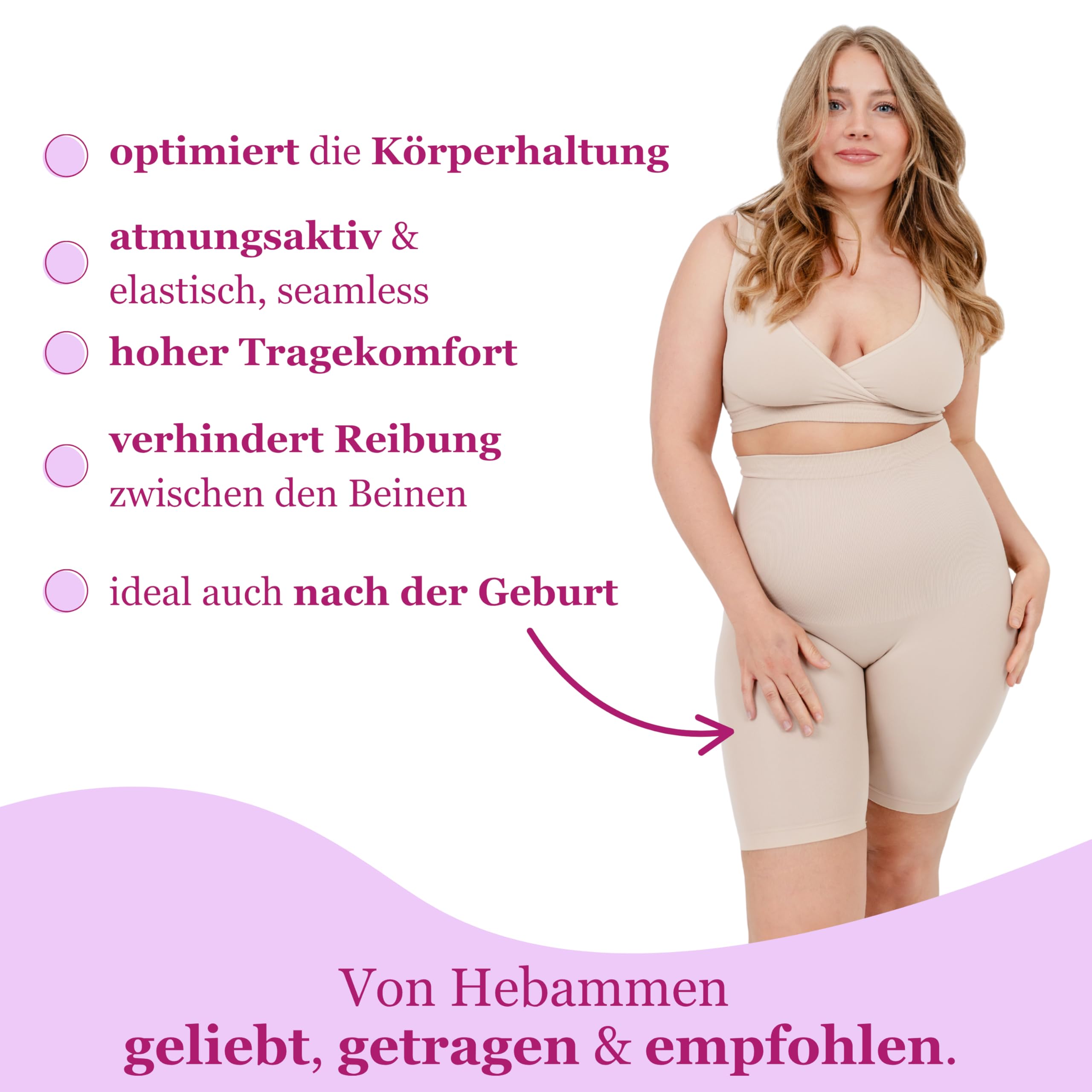 Kaiserschlüpfer Midi - Bauchweg Unterhose für Damen - Shapewear Miederhose mit hoher Taille