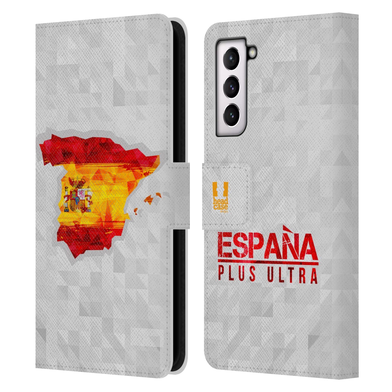 Carcasa Samsung S21 FE 5G tipo libro funda cuero con mapa geométrico España Head Case 7