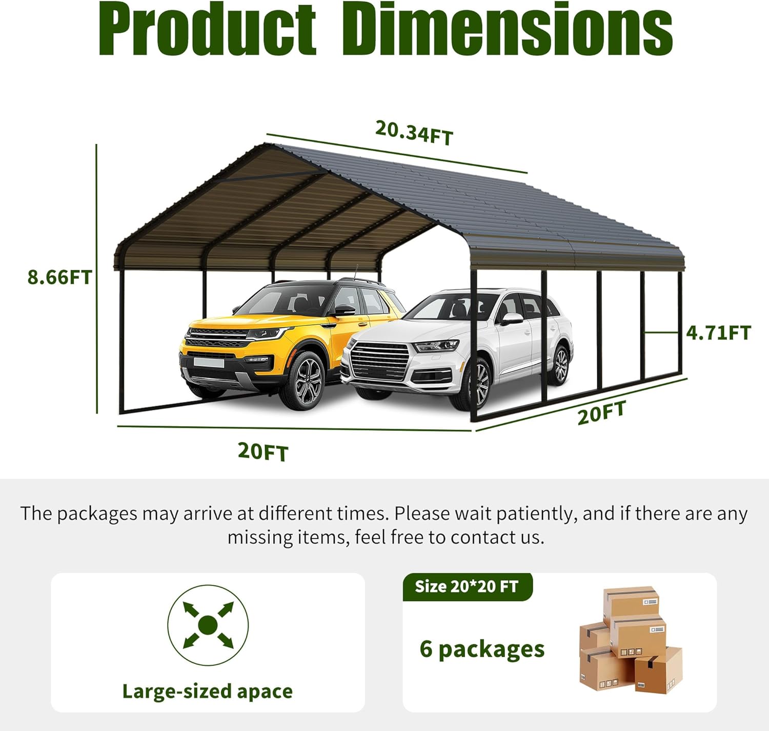 Carport Product Dimensions