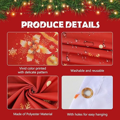 Miniatura 2 de Pancarta navideña de 7 x 16 pies, decoración de puerta de garaje doble, pancarta colgante grande de fondo de Navidad para exteriores, interiores,