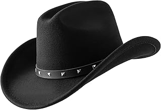 Jastore Kids Western Hats Boys Girls Cowboy Cowgirl Hat Felt Fedora Hat with Belt